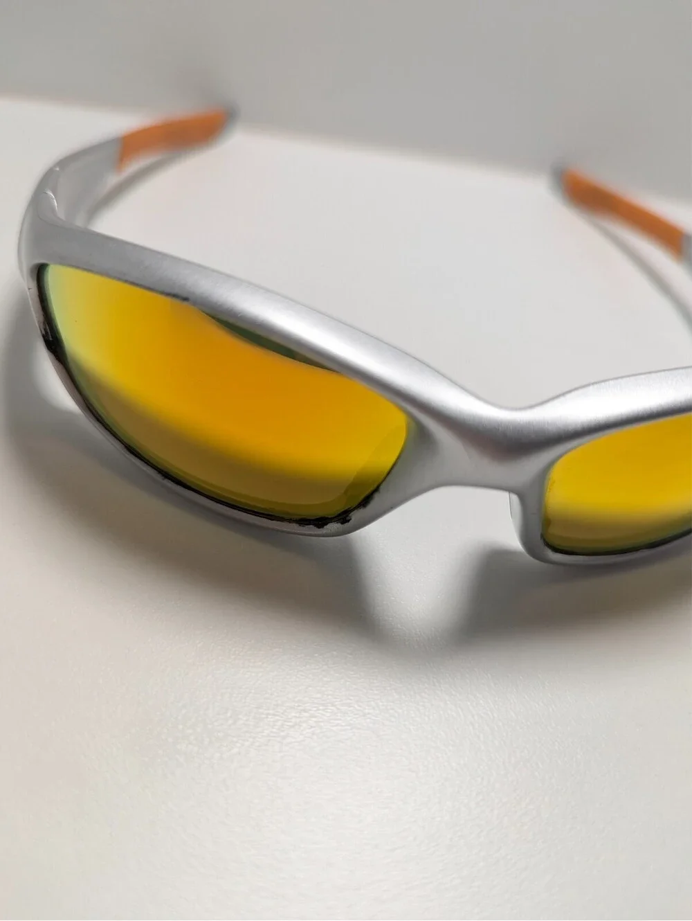 Oakley Straight 04-331 Fire Iridium Lens Silver Wrap Men's Sunglasses 61-18-135